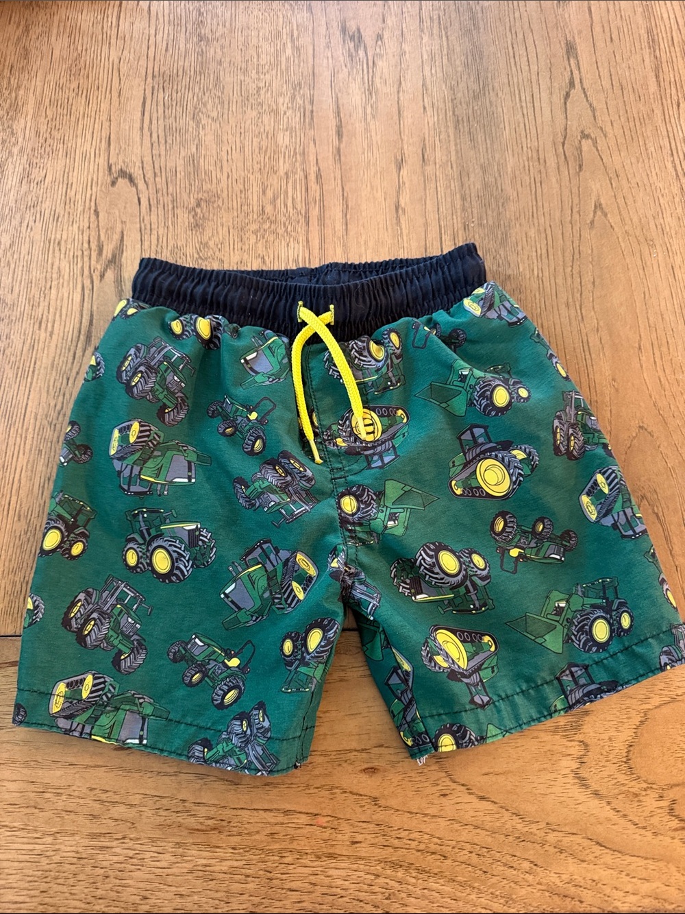 John Deere boys 4T swim trunks Green Tractor Print Kids Shorts with Drawstring